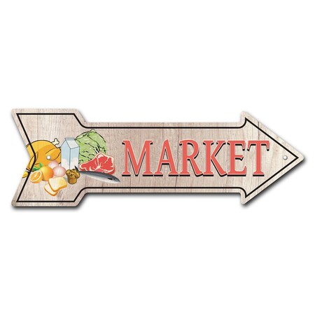 Market 2 Arrow Sign Funny Home Decor 36in Wide